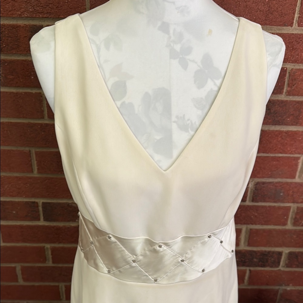 Evan Picone Cream Midi A-line Skirt for Work - Picture 10 of 16